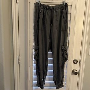 Blank NYC Green Linen Pull-On Jogger Cargo Pants Size 29